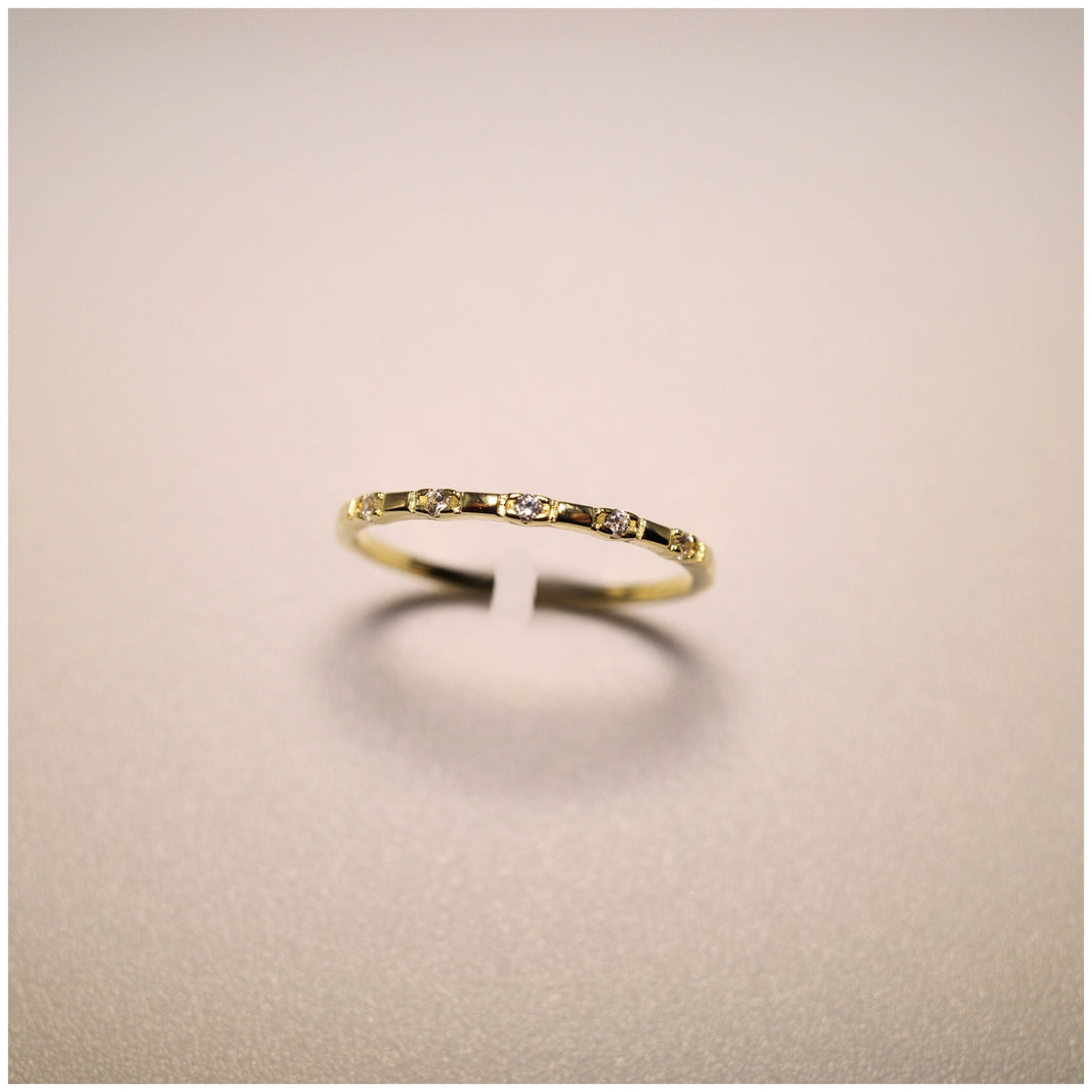 14K Gold-Plated S925 Cubic Zirconia Pave Open Circle Ring