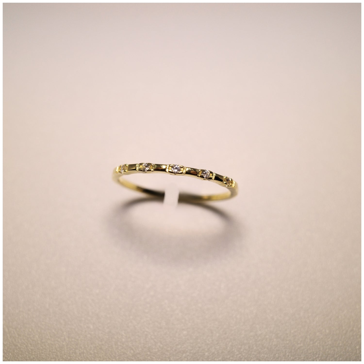 14K Gold-Plated S925 Cubic Zirconia Pave Open Circle Ring