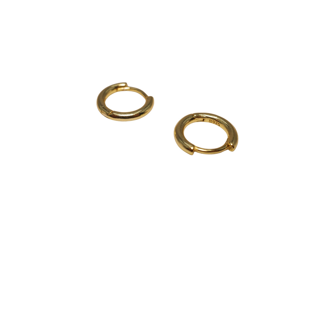 14K Light Gold Simple Huggie Earrings