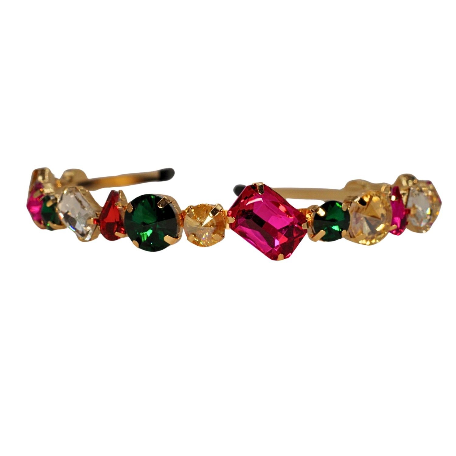 Imitation Colored Gemstone Metal Headband