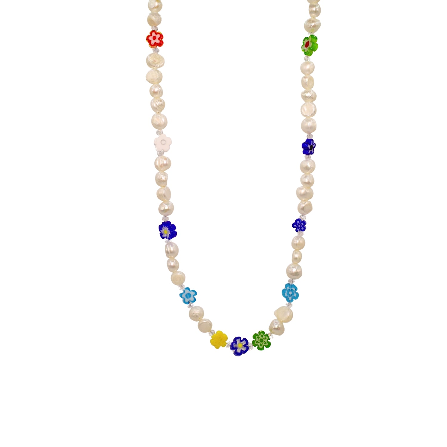 Cute Flower Pearl Charm Necklace