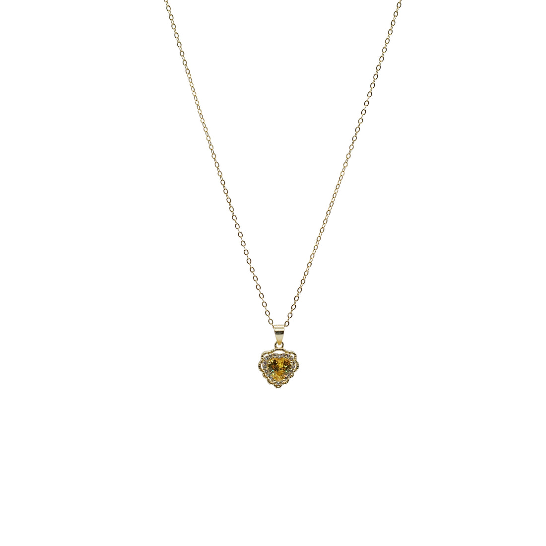 Simulated Yellow Diamond Pendant Necklace