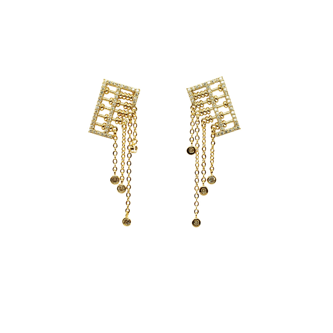 Abacus Tassel Fortune-Attracting K-Gold Earrings